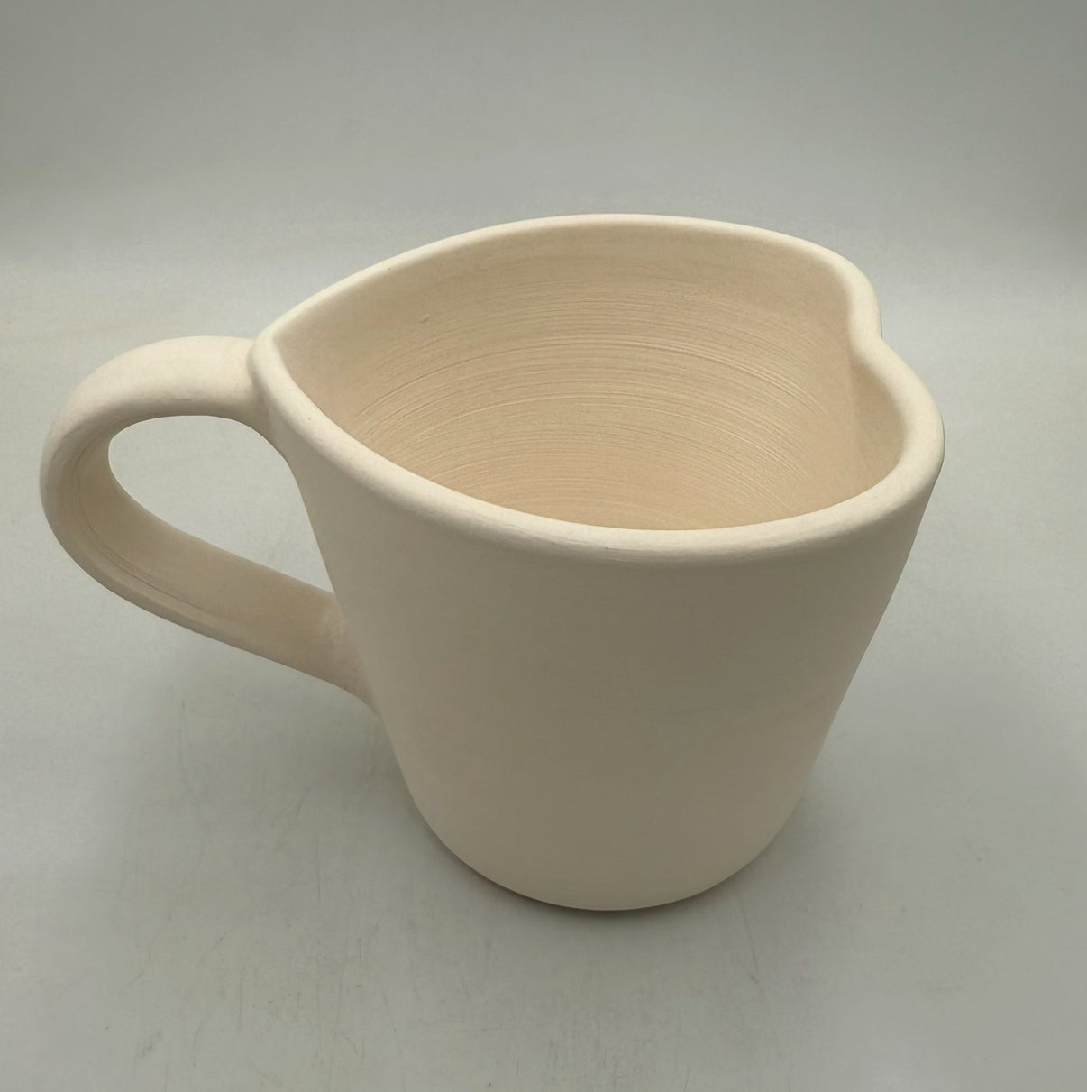Heart shape mug Earthenware Bisque
