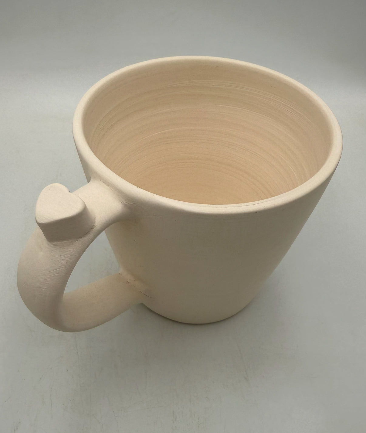 Mug with heart handle Earthenware Bisque