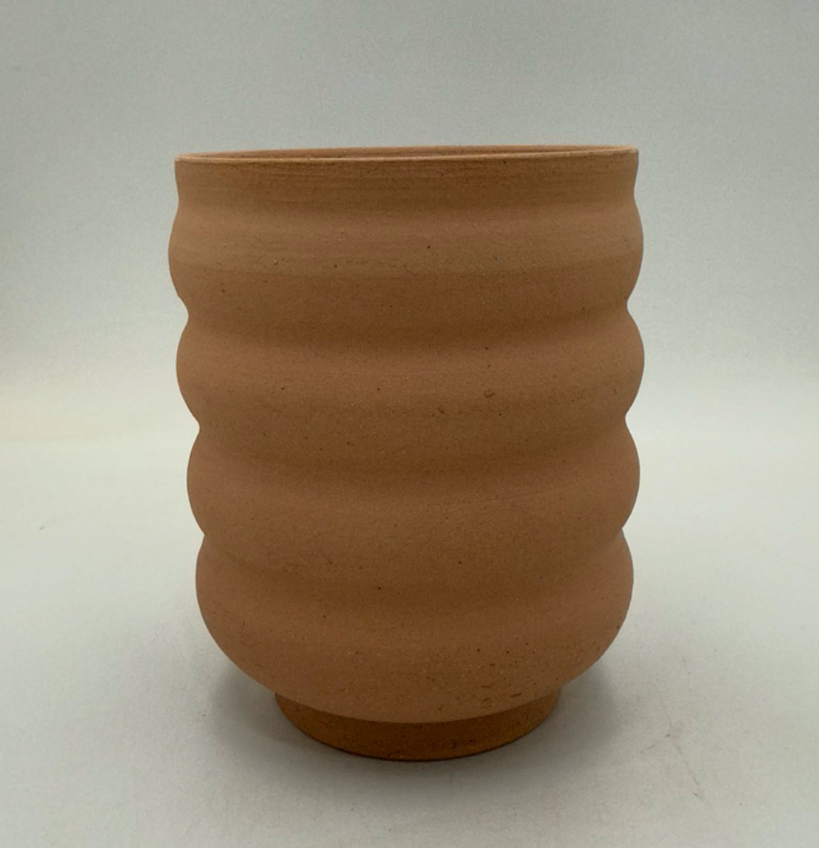 Curved Bisque Cup 003 brown clay