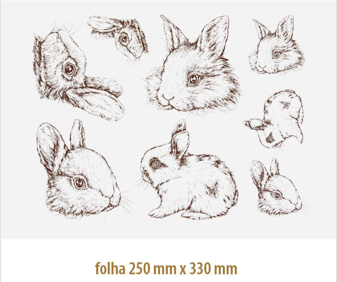 Rabbit Contour over glaze Decal 01