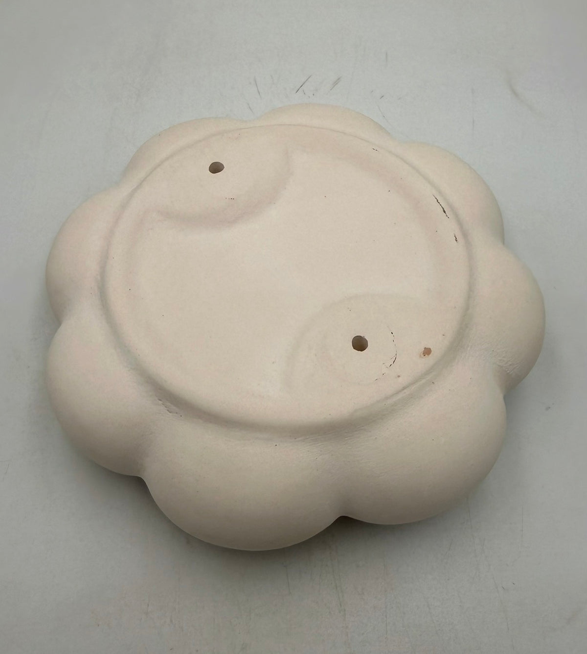Unglazed Low Fire Earthenware Flower Dish
