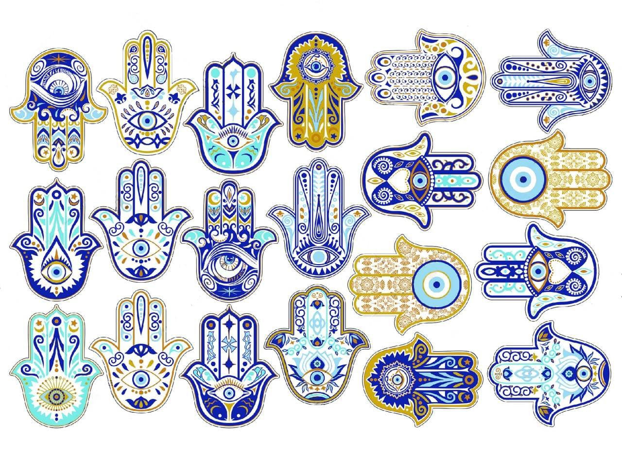Hamsa Decal - 24 Hands Large Sheet