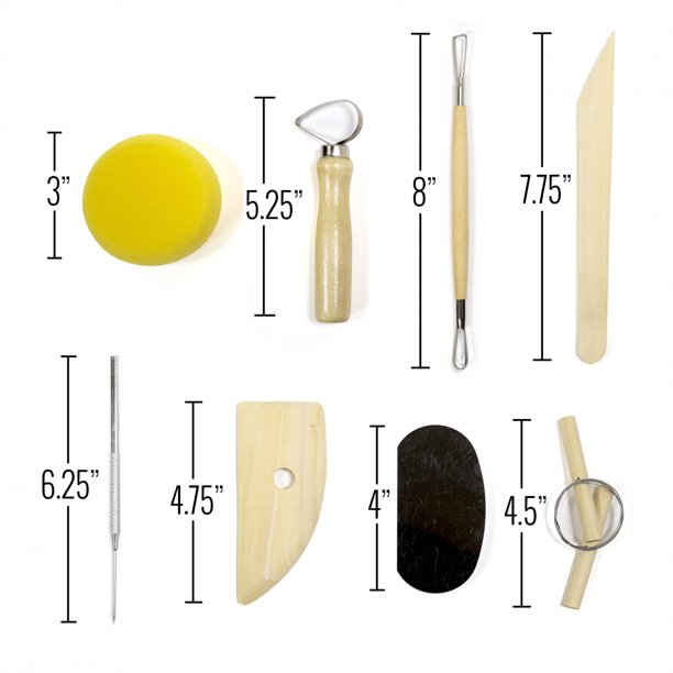 8pc Pottery Kit for Beginners