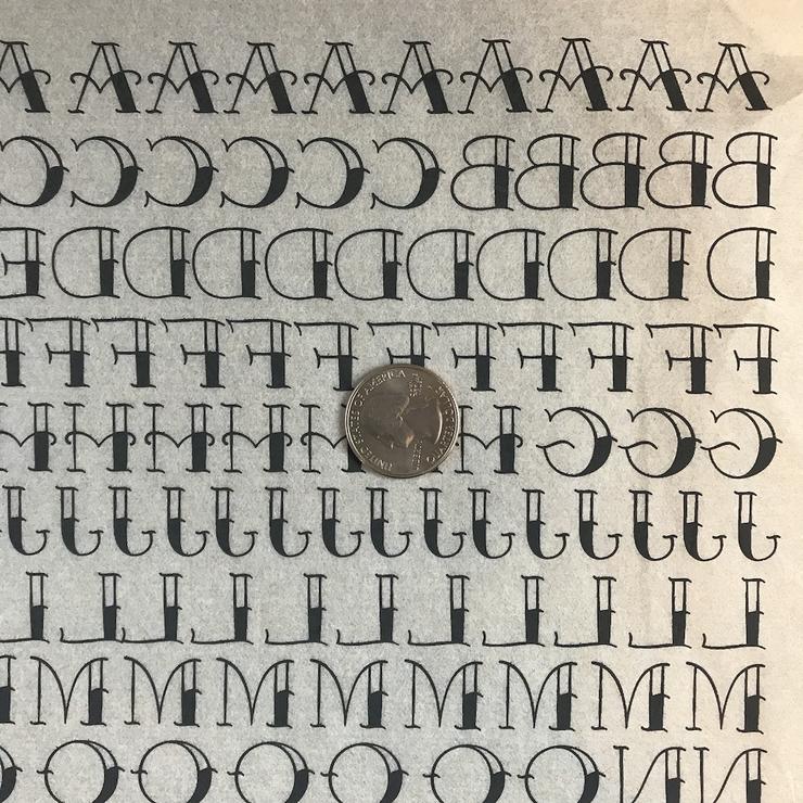 Tattoo Font - Underglaze Transfer Sheet - Black