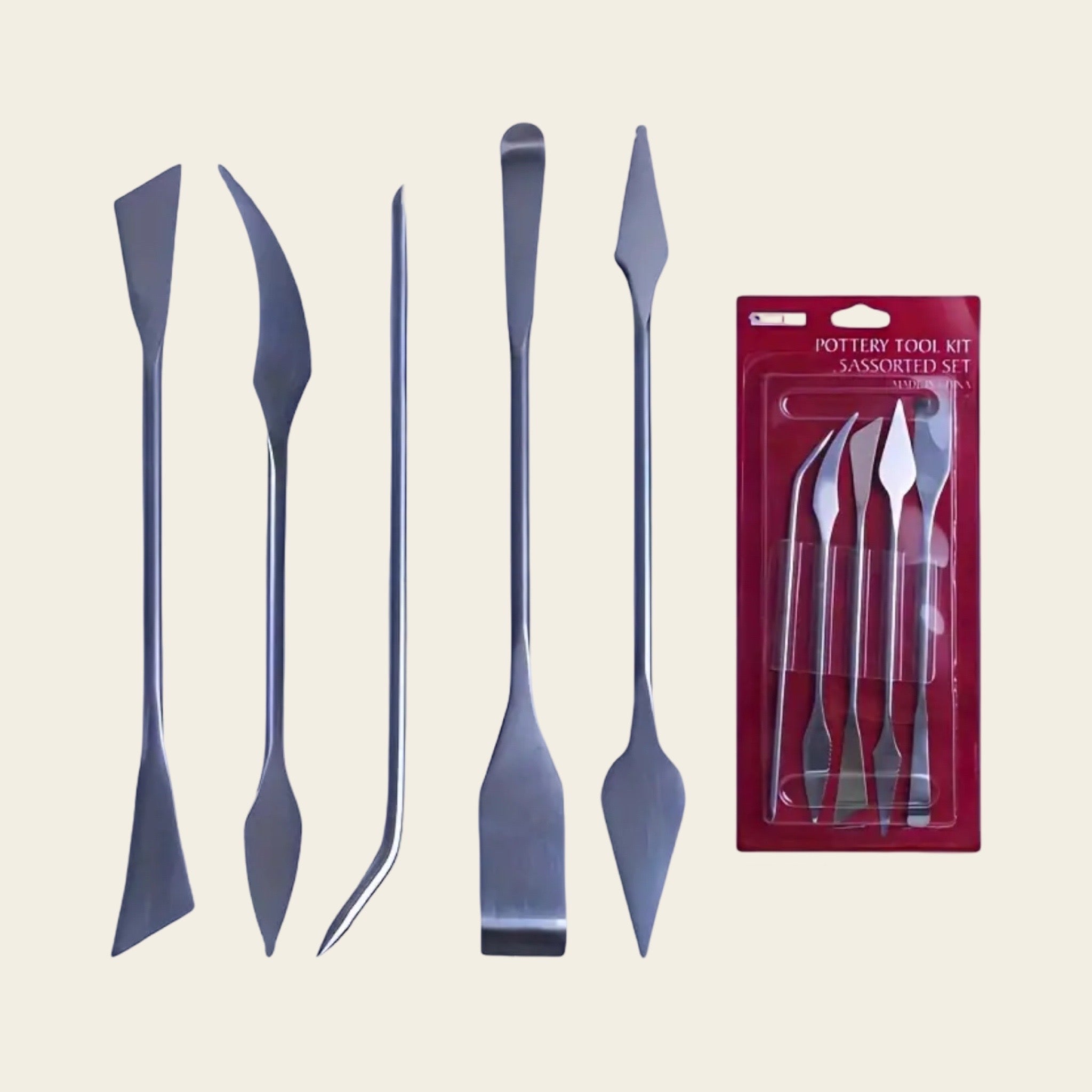 Pottery tool kit 5 assorted set