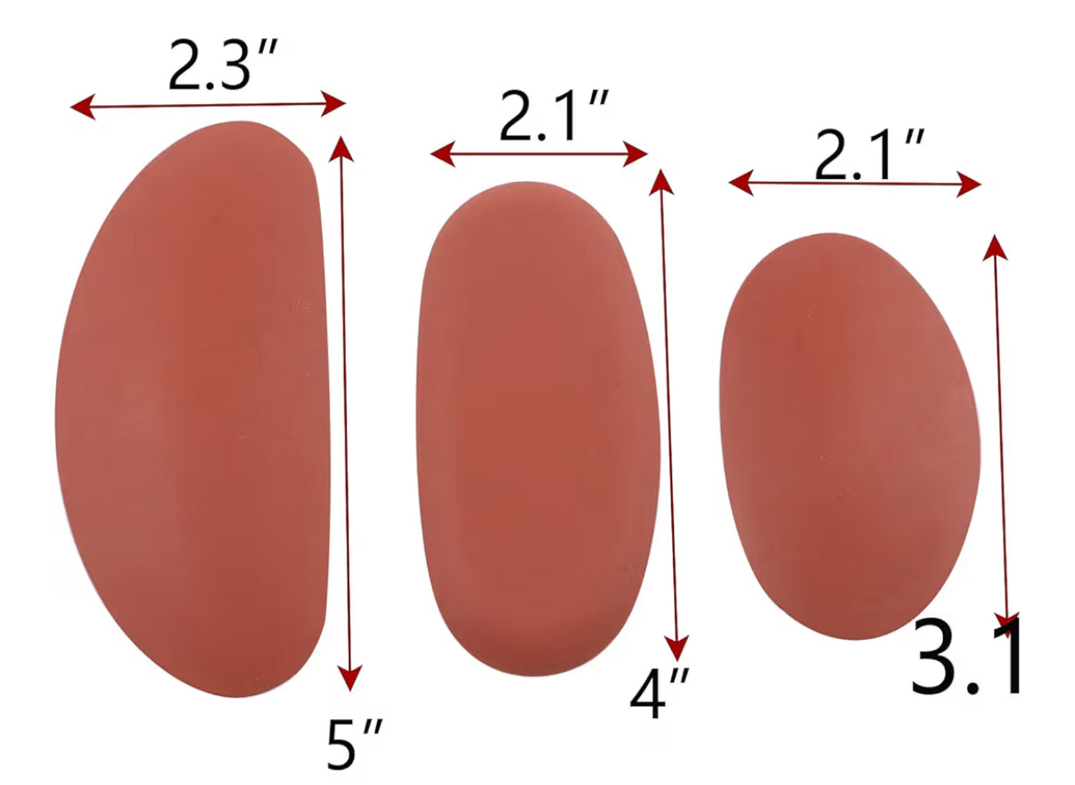 3pcs Soft rubber Ceramic rib