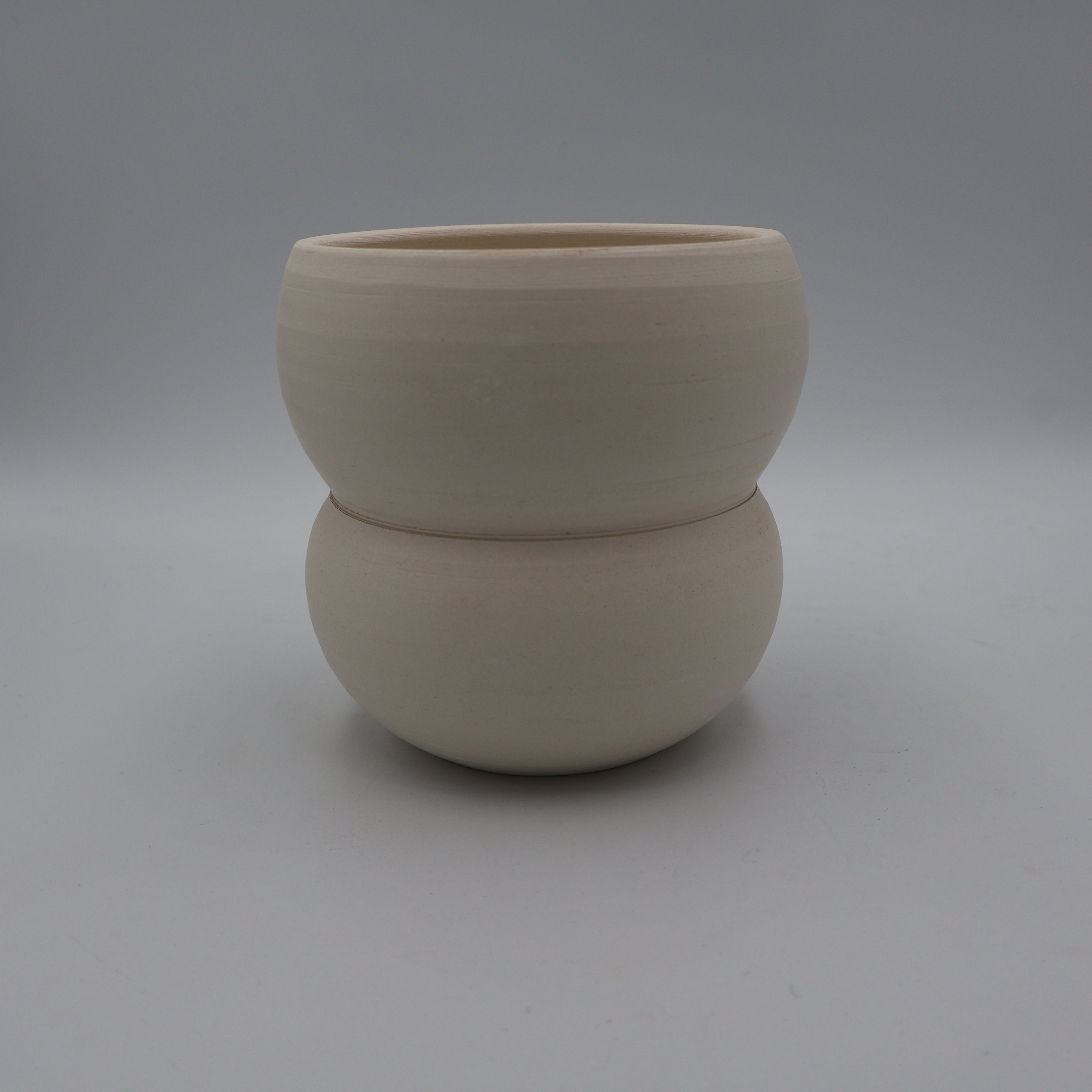 Curvy Cup Earthenware Bisque