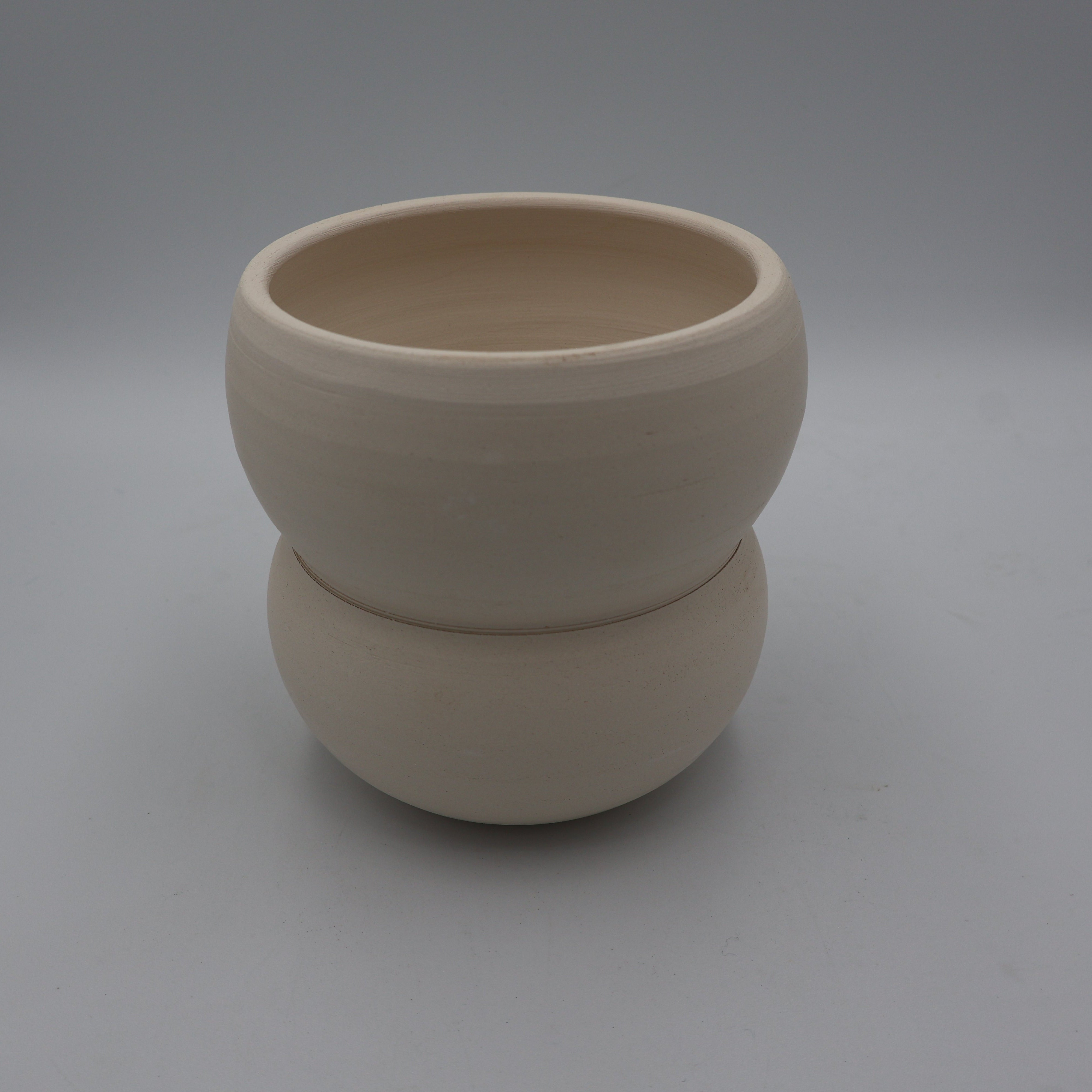 Curvy Cup Earthenware Bisque