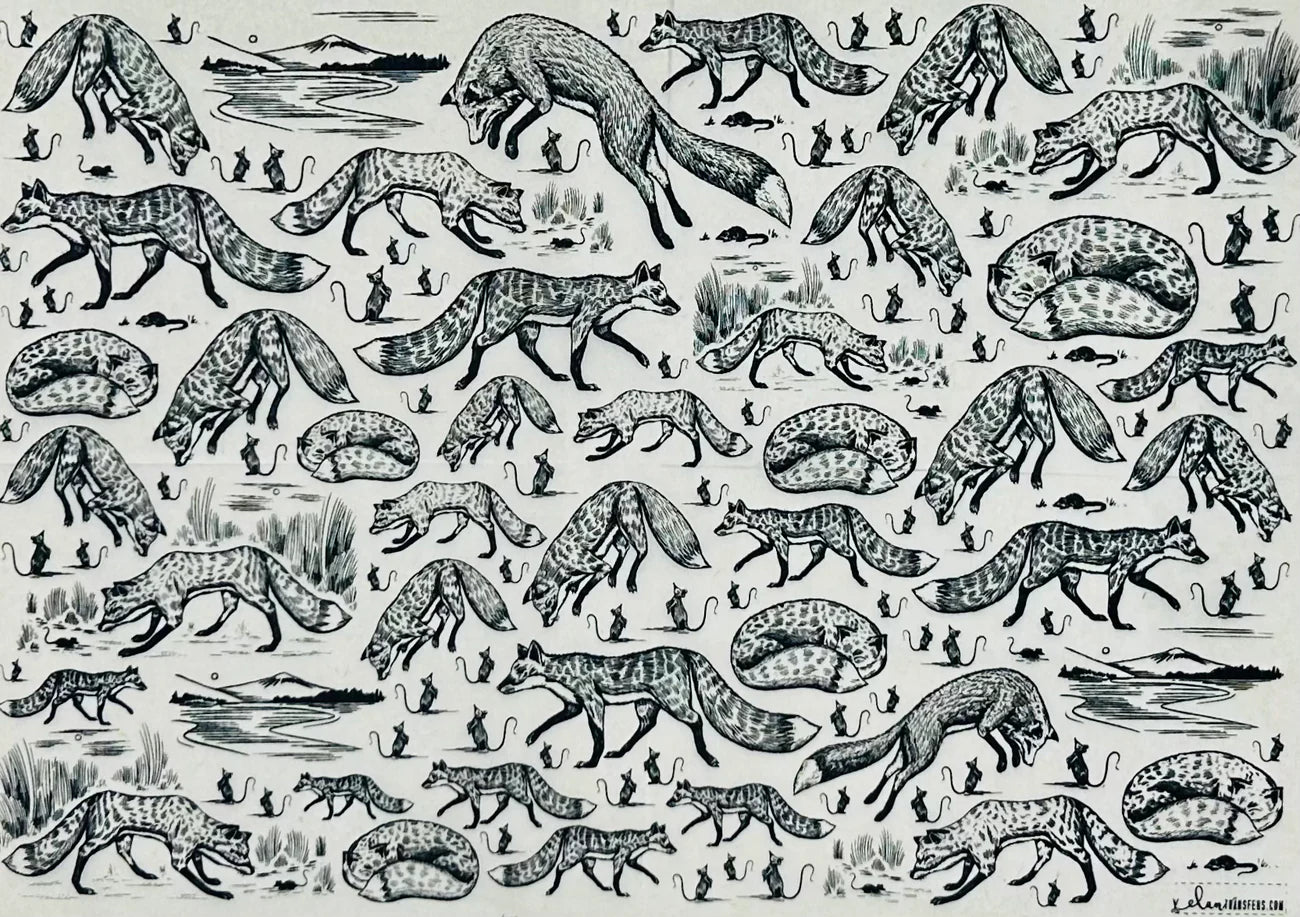 Foxy Loxy - Underglaze Transfer Sheet - Black