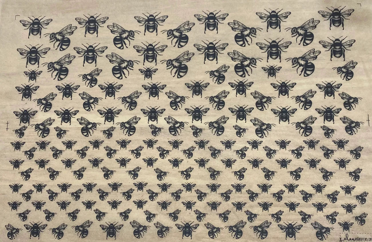 Bees - Underglaze Transfer Sheet - Black