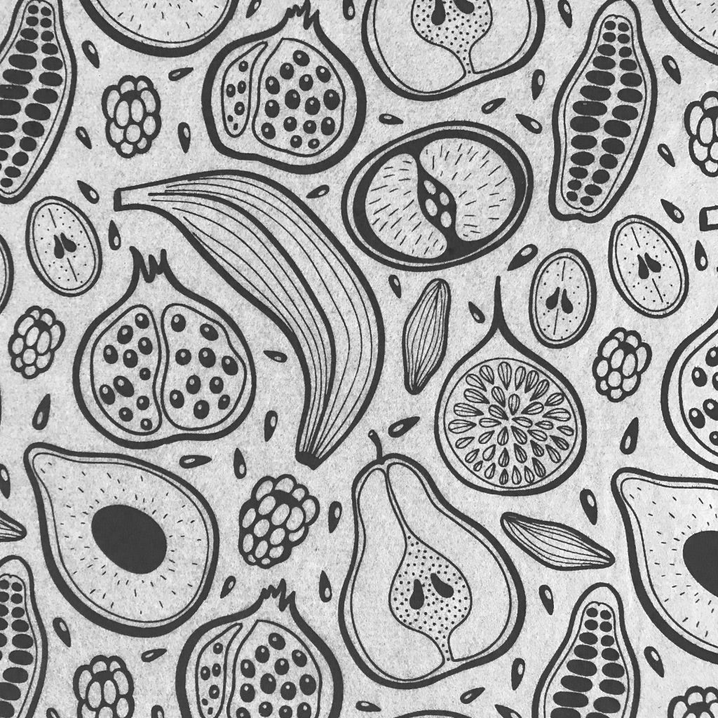 Fruit - Underglaze Transfer Sheet - Black
