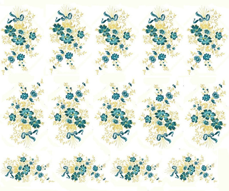 Teal Golden Flowers