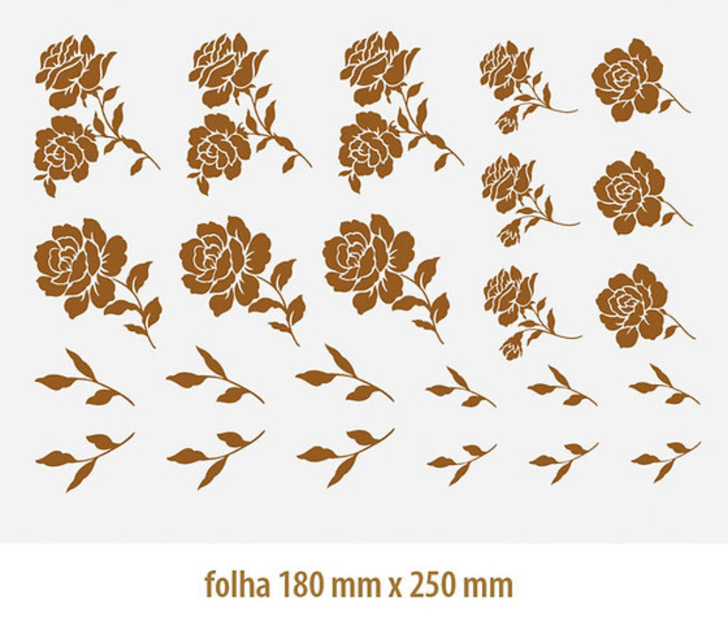 Gold Decal - Roses 03